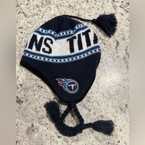 Tennessee Titans Knit Hat Fleece Lined Tassel One Size Fits All Ear Flaps